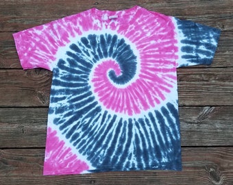 Tie Dye T-shirt, Pink and Gray  S M L XL XXL, Hippie Top,  Ladies Shirt, Tie Dye Tee, Hippie Shirt, Adult Tie Dye, Women's Tie Dye