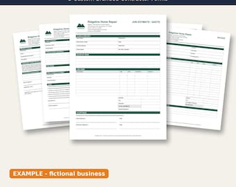 Custom Branded Contractor Forms, Your Logo on Estimate, Invoice, Change Order, Contract & Lien Waiver, Fillable PDF + Word