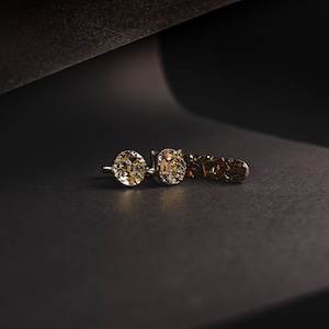 Tie Clip and Cuff Links Set Bismuth Crystal Custom Order