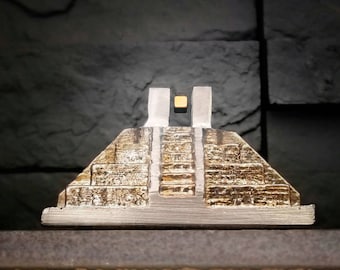 Piety - Bismuth Levitating Maglev, Pyramid Sculpture, Unique Science Gift Decor