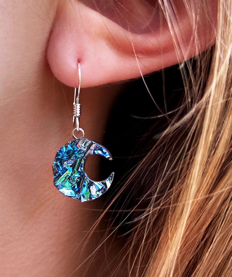Swarovski half hotsell moon earrings