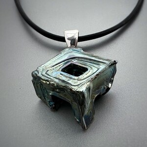 Frozen Well, Iridescent Bismuth Crystal Necklace, Ready to Ship