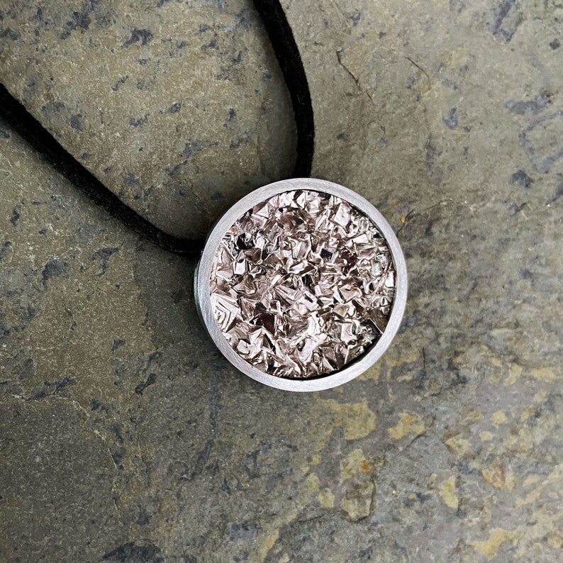 Bismuth Crystal Necklace with Leather or Faux Leather Cord