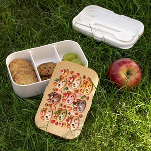 Dessert Cat Bento Lunchbox | Kawaii Pudding Kitty Matbehållare (Trälock)