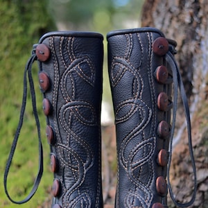 Celtic Freedom Moccasins: Made to Order - Knee High Boots - Custom Moccasins - Women's Boots - Leather Boots - Women's Moccasin Boots