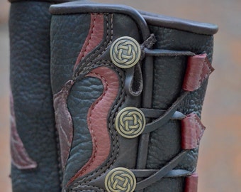 Elven Princess Leaf Moccasins - Pacific Northwest Moccasins - Custom Moccasin Boots - Fairy Moccasins - Knee-High Boots - Women's Boots