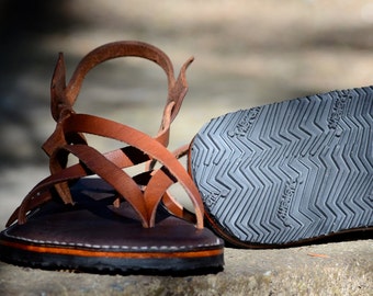 Custom Leather Sandals - Deluxe Leather Sandals for Men & Women - Roman - Greek - Leather Strap Sandals