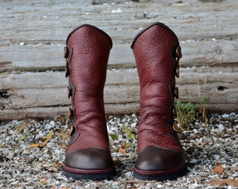 Salt Spring Island Moccasins: Made to Order - Leather Women Boots - Custom Women Boots - Custom Men Boots -Moccasin Boots -Renaissance Boots