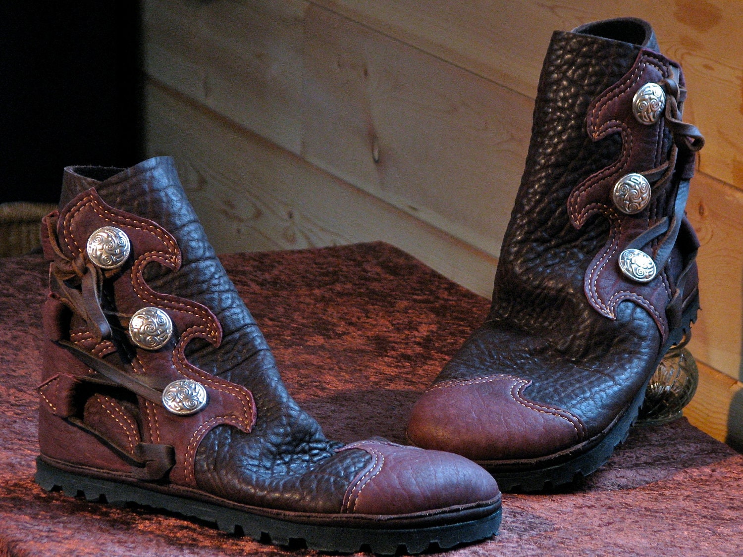 Elven Flame Buffalo Moccasin: Made to Order - Men display picture 1