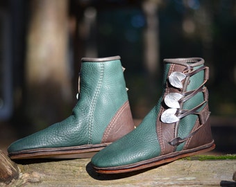 Botas y mocasines de elfo verde: hechos a pedido - Botas de elfo - Zapatos de conexión a tierra - Botas de duendecillo - Botas personalizadas - Mocasines de mujer - Mocasines de hombre