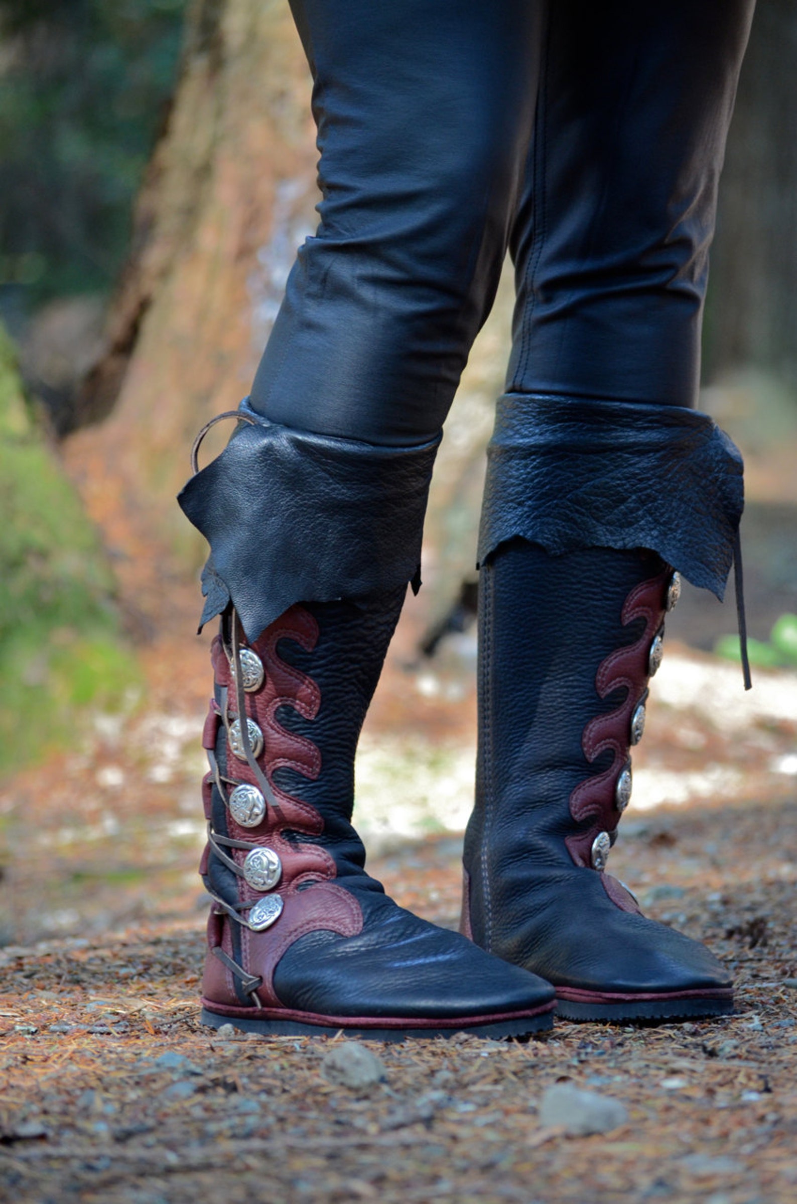 Kneehigh Custom Viking Boots With Cuff Custom Buffalo Etsy