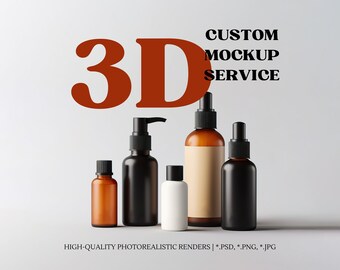 Custom 3D mockup service for cosmetic and skincare products