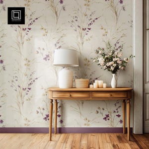 Wallpaper Pattern Mock-up (PSD), Classic Hallway with Console Table Mockup, Peel-and-stick Home Interior Wall Covering Preview Template