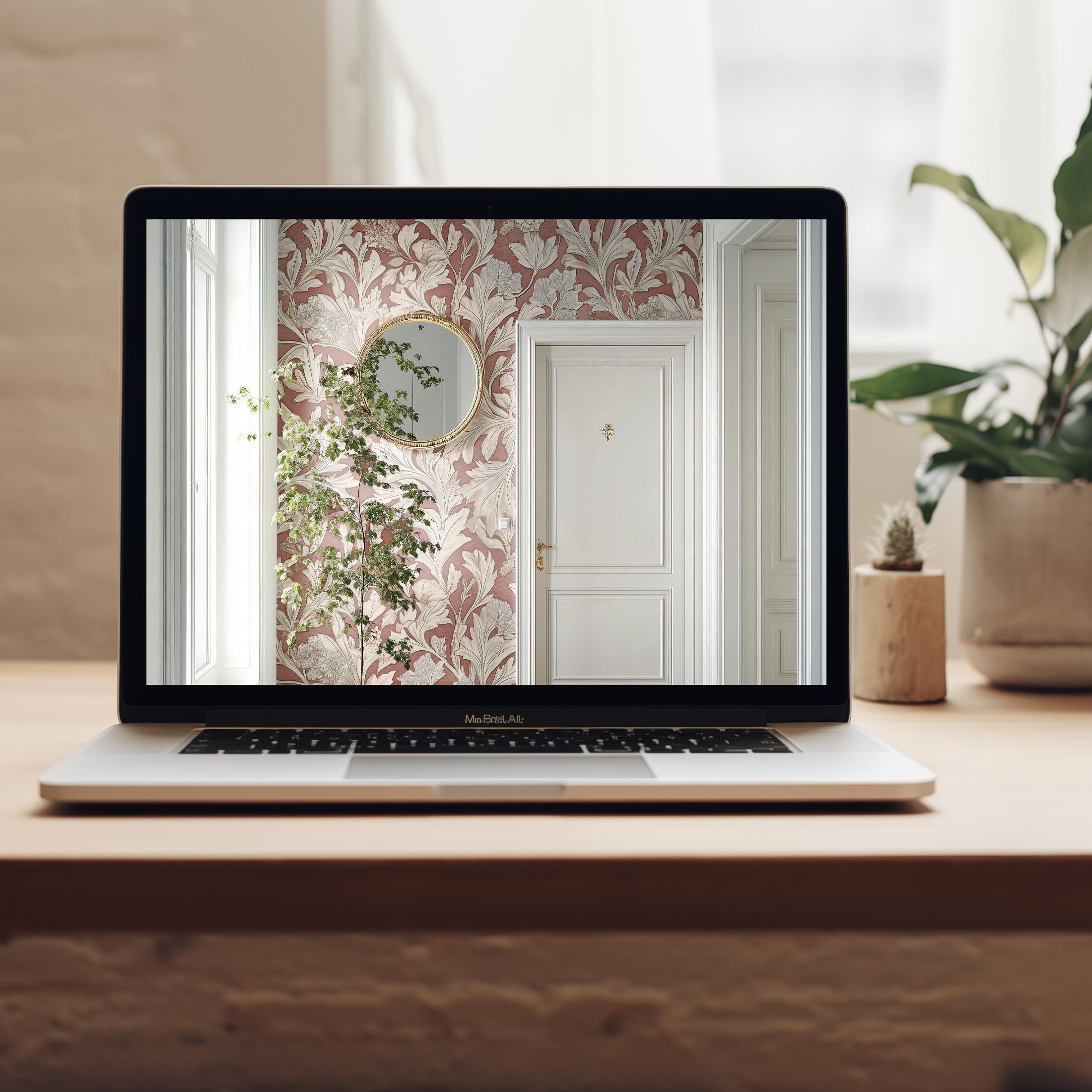 Blank Accent Wall Pattern Mock-up, Room Wallpaper Mockup (photoshop PSD ...