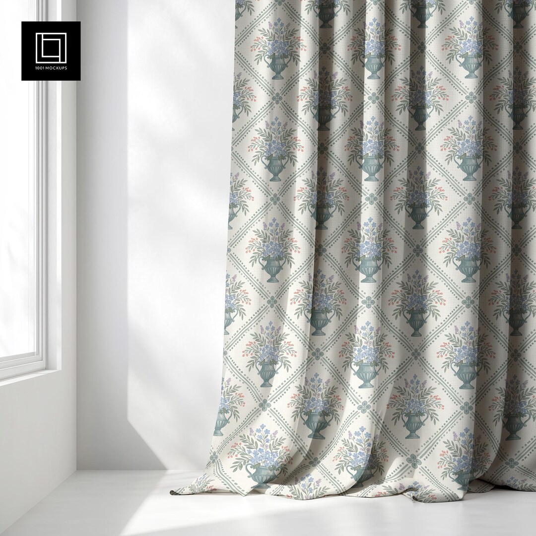 Program Design Curtain Curtain Mockup Minimalist Studio | Editable Drapes Template for Product ...