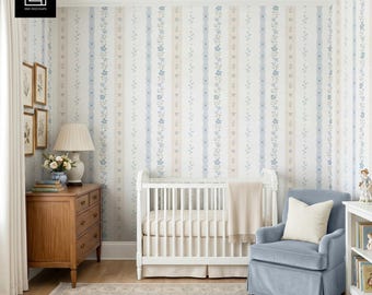 Nursery Wallpaper Mockup PSD, Grandmillennial Baby Room Smart Object, Kids Room Interior Photoshop Mockup, Pattern Designer Digital Download