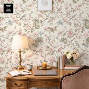 Maximalist Home Office Wallpaper Mockup PSD, Vintage Desk Scene, Smart Object Photoshop Mockup, Digital Download, Pattern Designer