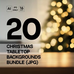 Puede incluir: Una descarga digital de 20 fondos de mesa de Navidad en formato JPG. La imagen muestra un fondo borroso de un árbol de Navidad con luces.