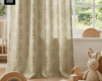 Maquette de rideau pour chambre de bébé | Gros plan de l'intérieur de la maison | Modèle de décoration de chambre d'enfant modifiable | Téléchargement numérique | PSD PNG pour Photoshop et Canvas