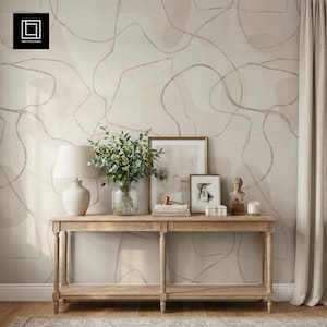 French Farmhouse Wallpaper Mockup PSD, Rustic Console Table Interior Scene, Smart Object Photoshop, Seamless Pattern, Digital Download