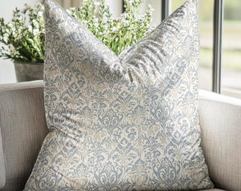 Square Pillow Mockup (PSD), Fabric Seamless Pattern Preview, Textile Cushion In Cottagecore Interior, Throw Pillow POD Pillowcase Template