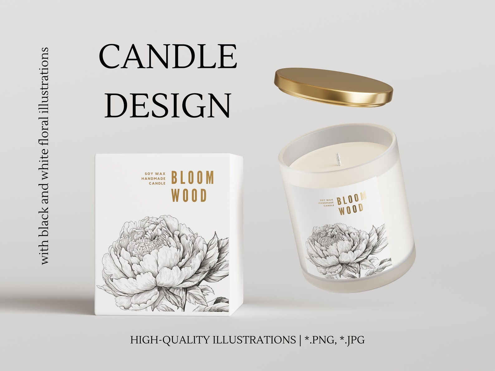 Custom Candle Packaging Design Service Candle Label Design, Candle Box