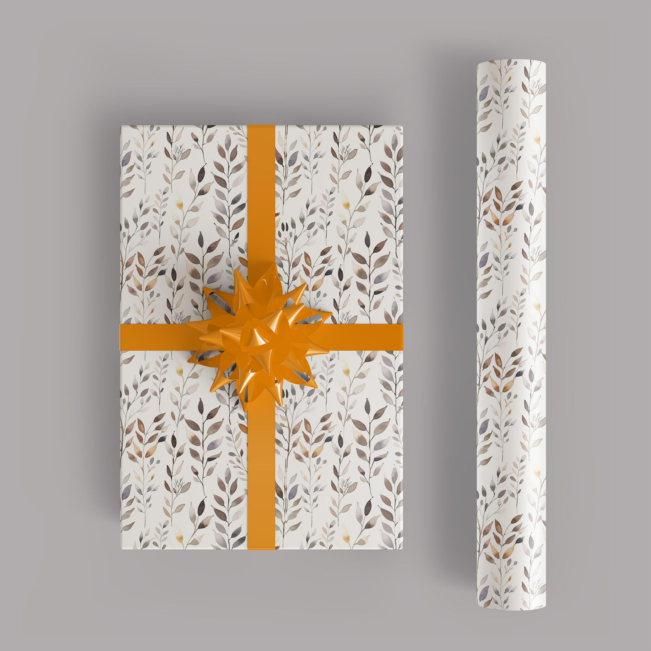 Layout Wrapped Editable Wrapping Paper Roll 3D Mockup (photoshop+canva), Digital Paper Pattern ...