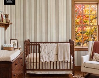 Fall Farmhouse Nursery Wallpaper Mockup, Cozy Playroom, Photoshop Smart Object PSD, Warm Tones Kid's Bedroom, POD Seamless Pattern Display
