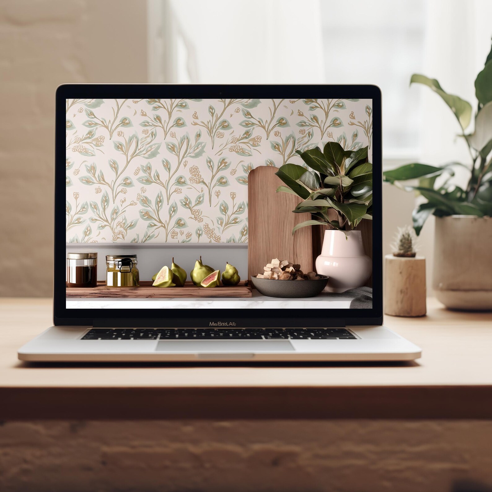 Contemporary Dining Room Wallpaper Mockup (PSD), Blank Wall Pattern ...