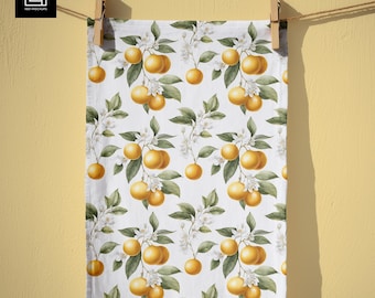 Maqueta de paño de cocina rectangular (PSD y PNG), plantilla de vista previa con patrón de superficie sin costuras de tela natural, presentación de diseño textil para el hogar con POD ajustable