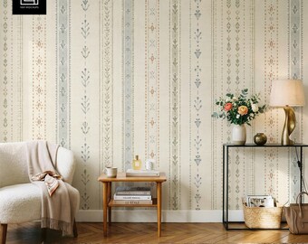 Wallpaper Mockup PSD, Elegant Modern Living Room Template, Chair Console Table Scene, Smart Object Photoshop, Seamless Pattern Showcase