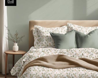 Bed Linen Mockup (PSD Smart Object), Realistic Bedding Fabric Pattern Preview, Textile Design Display Showcase, Adjustable Seamless Template