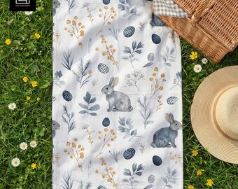 Blank Tea Towel Mockup | Spring Summer Outdoor Picnic Scene | Customizable Digital Template | PSD PNG for Photoshop and Canva