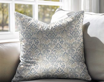 Square Pillow Mockup (PSD), Fabric Seamless Pattern Preview, Textile Cushion In Cottagecore Interior, Throw Pillow POD Pillowcase Template
