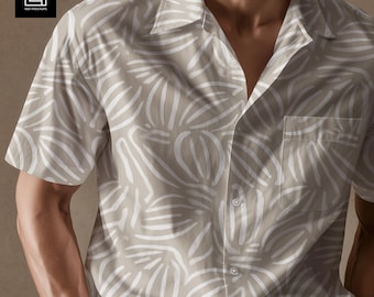 Maqueta de camisa de manga corta para hombre / Primer plano de modelo sin rostro / Diseño personalizable / Ideal para marcas de moda PSD PNG para Photoshop y Canva