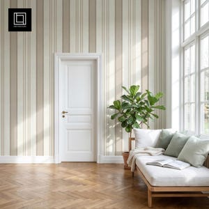 White Room Wallpaper Mockup Photoshop PSD PNG, Blank Wall Pattern Mock-up, Home Interior Peel-and-stick Wall Covering Decal Preview Template