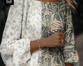 Natural Dress Closeup Mockup PSD, Model Faceless Fabric Mock-up, Textile Photoshop Template, Summer Clothing Seamless Pattern Design Preview