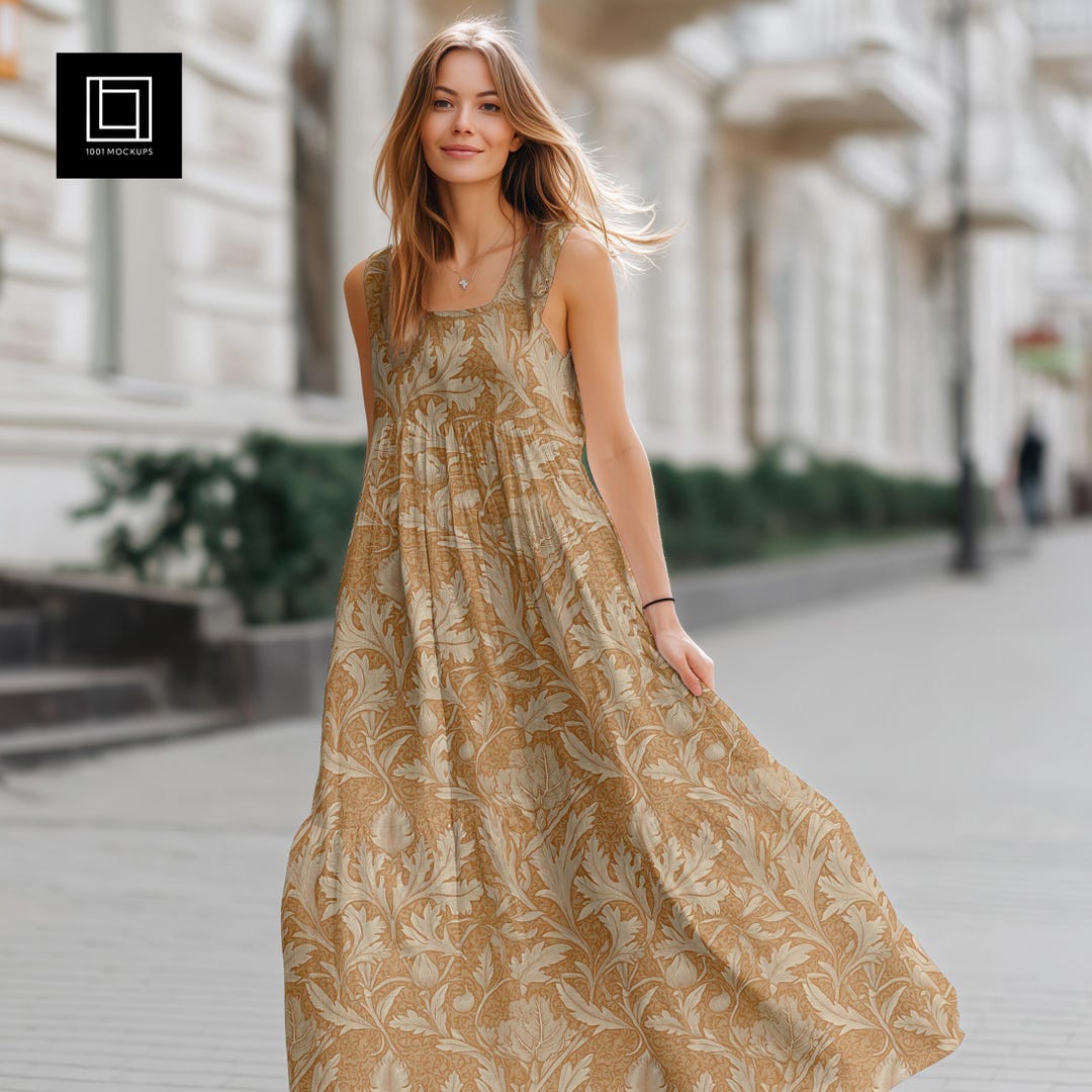 Summer Strappy Dress Mockup (PSD), Realistic Street Photo Fabric Model  Mock-up, Editable Textile Template, Seamless Surface Pattern Preview - Etsy