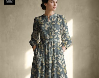 Natural Dress Mockup, Fabric Mock-up PSD PNG, Textile Template Easy to Use Photoshop Mockup, Clothing Mockup, Cotton Woman Dress Full Mockup