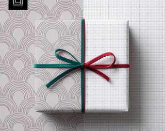 Carta da regalo e modello di scatola regalo / Colore del nastro e sfondo modificabili / Modello di foglio di carta da regalo per le feste / PSD per Photoshop e Photopea