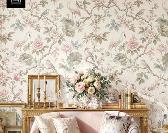 Maximalist Living Room Wallpaper Mockup PSD, Blank Accent Wall, French Glam Interior, Smart Object, Digital Download