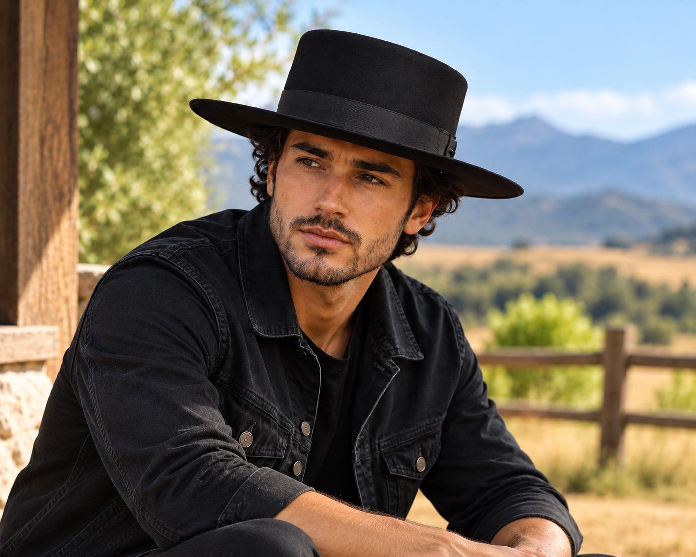 帽子 WICAGROCERY Round Brim Flat Flat Brim Cowboy Hat - Etsy