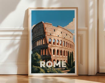 Rome Colosseum Italy Print, Roman Landmark Wall Art, European Travel Poster, Home Decor