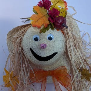 Hanging Fall Scarecrow with Button Nose