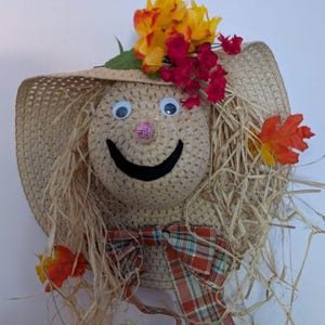 Hanging Fall Scarecrow with Button Nose