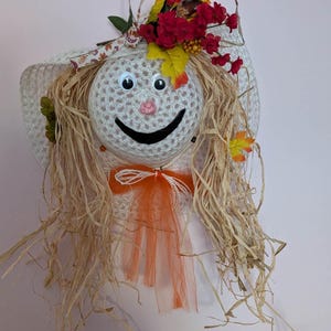Hanging Fall Scarecrow with Button Nose