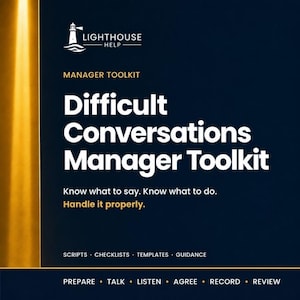 Difficult Conversations Manager Toolkit | Employee Meeting Scripts | HR Templates | Workplace Conversation Guide