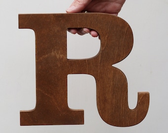 Letras grandes de madera, letras de madera para pared, letras decorativas, iniciales de madera letras de madera personalizadas letras teñidas letras rústicas