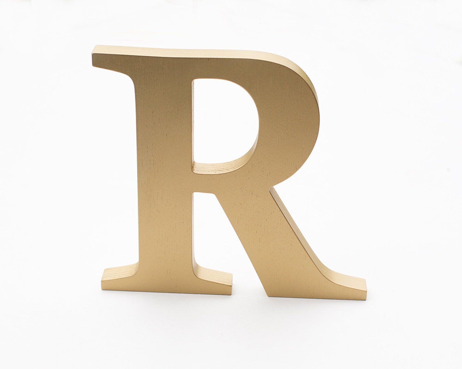 Wooden Initials Freestanding Letters Gold Name Letters Etsy