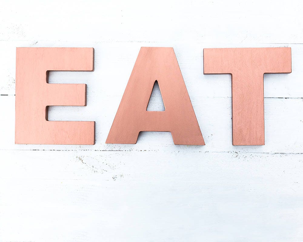 Kitchen EAT Letters Copper Wall Art Copper Kitchen Decor Etsy